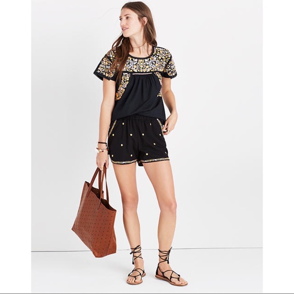 Madewell Embroidered Springtime Pull-On Shorts XS - Picture 2 of 10